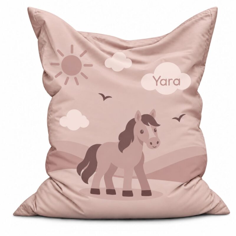 Zitzak Paard Dusty Rose – met optionele naam