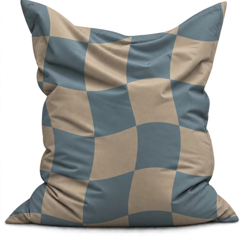 Zitzak Retro Checker Coastal Blue