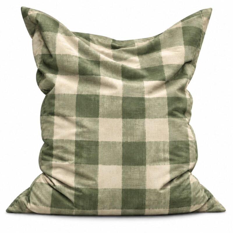 Zitzak Soft Gingham Sage & Cream